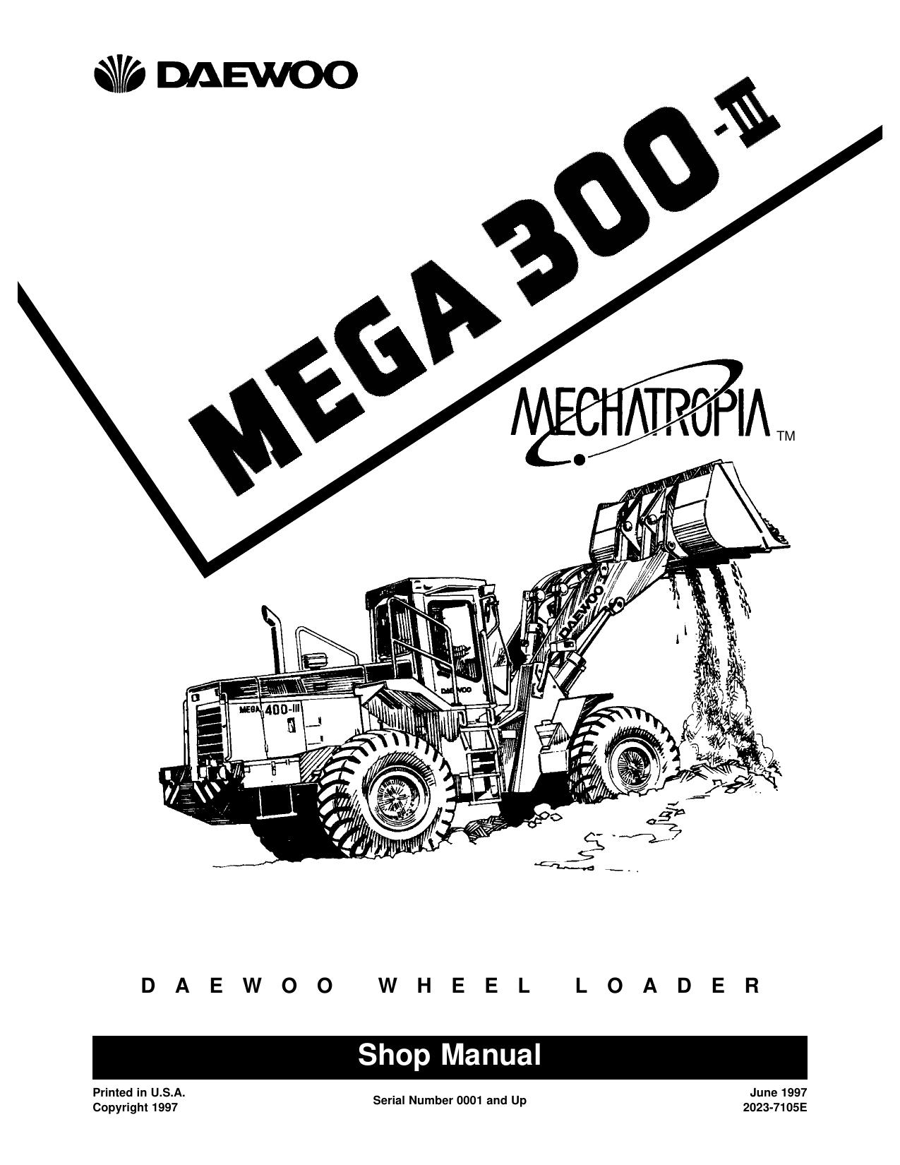 Mega M300-3 Shop Manual Daewoo Doosan
